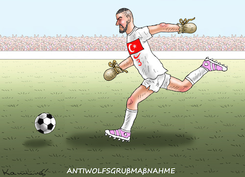 Cartoon: ANTIWOLFSGRUßMAßMAHME (medium) by marian kamensky tagged fussball,em,fussball,em