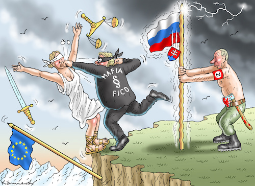 Cartoon: ARME SLOWAKEI (medium) by marian kamensky tagged fico,slowakei,justicereform,mafia,korruption,fico,slowakei,justicereform,mafia,korruption