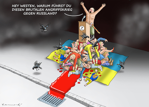 Cartoon: ARMES OPFER RUSSLAND (medium) by marian kamensky tagged mai,in,moskau,mai,in,moskau