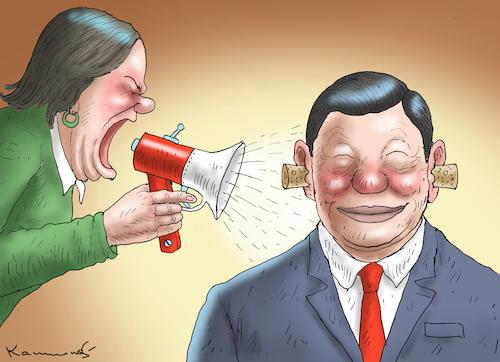 Cartoon: BAERBOCK IN CHINA (medium) by marian kamensky tagged baerbock,in,china,baerbock,in,china