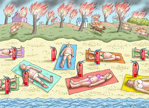 Cartoon: BRANDURLAUB (medium) by marian kamensky tagged sonnenbrand,hitzewelle,gletscherschmelze,klimawandel,sonnenbrand,hitzewelle,gletscherschmelze,klimawandel