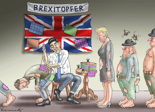 Cartoon: BREXITOPFER (medium) by marian kamensky tagged brexitopfer,sunak,brexitopfer,sunak