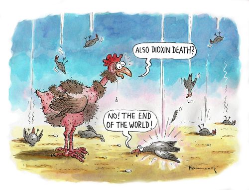 Cartoon: Death birds (medium) by marian kamensky tagged humor,tier,tiere,vogel,vögel,dioxin,eier,lebensmittel,gift,skandal,essen,handel,verkauf