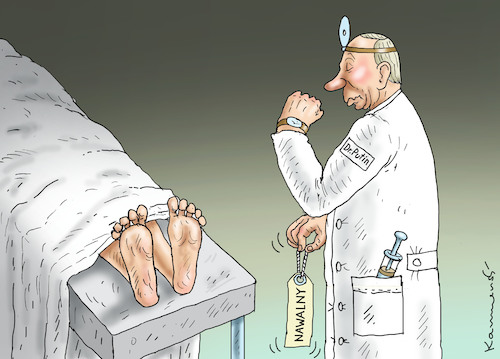 Cartoon: Dr.Putin und Nawalny (medium) by marian kamensky tagged putin,nawalny,opposition,russland,gift,putin,nawalny,opposition,russland,gift