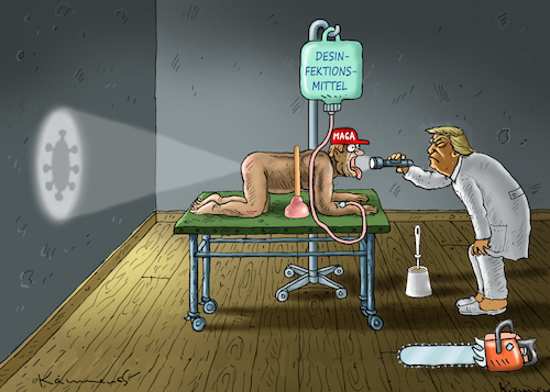 Cartoon: DR.TRUMP (medium) by marian kamensky tagged coronavirus,epidemie,gesundheit,panik,stillegung,trump,pandemie,coronavirus,epidemie,gesundheit,panik,stillegung,trump,pandemie