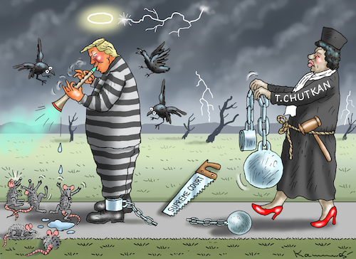 Cartoon: DÜSTERER AMERIKANISCHER HERBST (medium) by marian kamensky tagged biden,rücktritt,harris,trump,wahlen,usa,biden,rücktritt,harris,trump,wahlen,usa