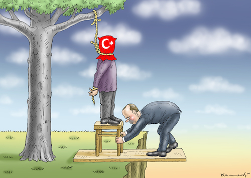 Cartoon: ERDOWAHNS TODESSTRAFE (medium) by marian kamensky tagged jahrestag,de,putsches,erdogan,türkei,jahrestag,de,putsches,erdogan,türkei