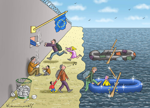 Cartoon: EUROPÄISCHE ASYLREFORM (medium) by marian kamensky tagged europäische,asylreform,europäische,asylreform