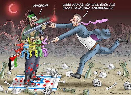 Cartoon: FRIEDENSENGEL MACRON (medium) by marian kamensky tagged friedensengel,macron,hamas,palästina,israel,friedensengel,macron,hamas,palästina,israel