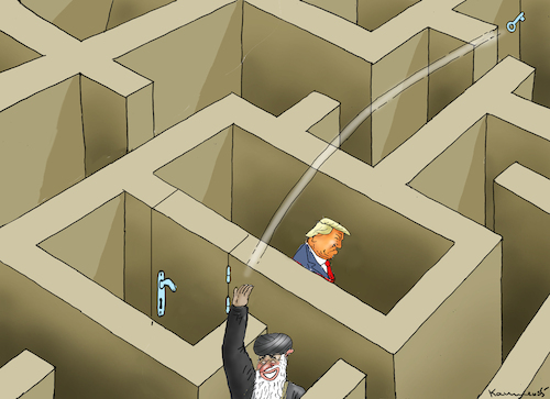 Cartoon: FRIEDENSLABYRINTH (medium) by marian kamensky tagged strasse,von,hormus,wieder,gesperrt,no,pershings,for,merz,tomahawks,strasse,von,hormus,wieder,gesperrt,no,pershings,for,merz,tomahawks