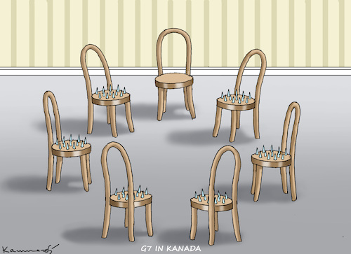 Cartoon: G7-GIPFEL IN KANADA (medium) by marian kamensky tagged g7,gipfel,in,kanada,g7,gipfel,in,kanada