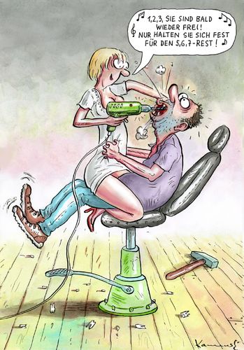 Cartoon: Gar nichts los (medium) by marian kamensky tagged zahnarzt,medizin,gesundheit,schmerz,schwarzer,humor,sarkasmus,zahnarzt,medizin,gesundheit,schmerz,schwarzer