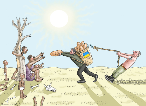 Cartoon: GETREIDEABKOMMEN (medium) by marian kamensky tagged getreideabkommen,putin,ukraine,afrika,getreideabkommen,putin,ukraine,afrika