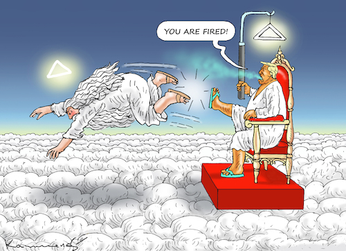 Cartoon: GOD IS FIRED! (medium) by marian kamensky tagged the,project,freedom,after,one,day,iran,hormus,trump,the,project,freedom,after,one,day,iran,hormus,trump