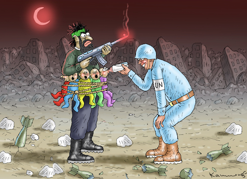 Cartoon: HELPFUL UN (medium) by marian kamensky tagged jungfrauengeile,hisbollah,pager,mossad,hamas,hassan,nasrallah,iran,netanyahu,jungfrauengeile,hisbollah,pager,mossad,hamas,hassan,nasrallah,iran,netanyahu