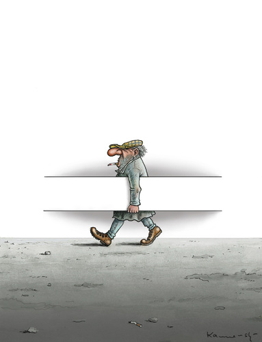 Cartoon: Infinite Board (medium) by marian kamensky tagged humor,mann,wandern,tragen,last,bürde
