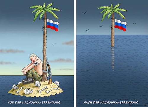 Cartoon: KACHOWKA DAMM (medium) by marian kamensky tagged kachowka,damm,kachowka,damm