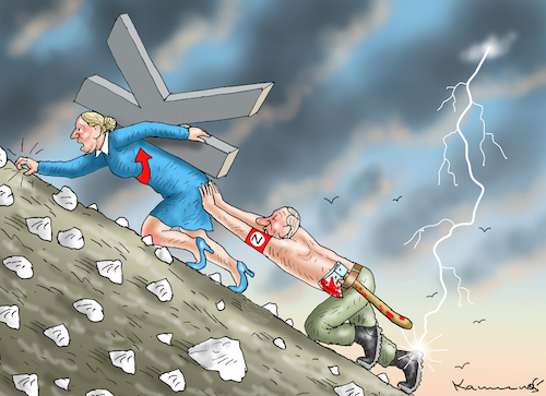 Cartoon: KANZLERIN WEIDEL (medium) by marian kamensky tagged kanzlerin,weidel,afd,bundestagswahlen,kanzlerin,weidel,afd,bundestagswahlen