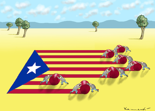 Cartoon: KATALONIENS SELBSTABSCHAFFUNG (medium) by marian kamensky tagged katalonien,spanien,referendum,katalonien,spanien,referendum
