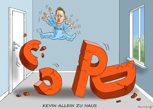 Cartoon: KEVIN ALLEIN ZU HAUS AfD-Agent (medium) by marian kamensky tagged kevin,kühnert,spd,groko,kevin,kühnert,spd,groko