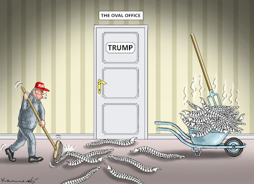 Cartoon: KRISENSICHERSTER JOB IN AMERIKA (medium) by marian kamensky tagged musk,trump,zuckerberg,bezos,felon,and,elon,in,panama,zölle,diktator,selenskyj,putin,ukraine,usa,musk,trump,zuckerberg,bezos,felon,and,elon,in,panama,zölle,diktator,selenskyj,putin,ukraine,usa