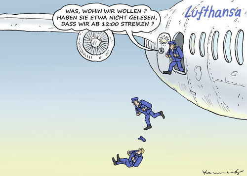 Cartoon: LUFTHANSASTREIK (medium) by marian kamensky tagged lufthansastreik,pilotenstreik,lufthansastreik,pilotenstreik
