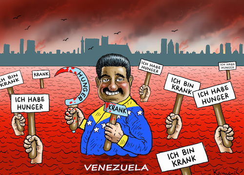 Cartoon: MADURO IN VENEZUELA (medium) by marian kamensky tagged maduro,in,venezuela,maduro,in,venezuela