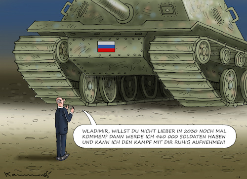 Cartoon: MERZ VERHANDELT (medium) by marian kamensky tagged bunderwehr,merz,putin,ukraine,bunderwehr,merz,putin,ukraine