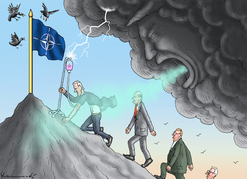 Cartoon: NATO SUMMIT IN WASHINGTON (medium) by marian kamensky tagged nato,summit,in,washington,nato,summit,in,washington