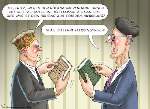 Cartoon: OLAF-FRITZ-TREFFEN HAT GEFRUCHTE (medium) by marian kamensky tagged olaf,fritz,treffen,hat,gefruchtet,olaf,fritz,treffen,hat,gefruchtet