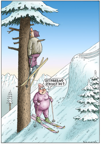 Cartoon: Ottfried und Isolde (medium) by marian kamensky tagged skifahren,wintersport,ottfried,fischer,skifahren,wintersport,ottfried fischer,ottfried,fischer