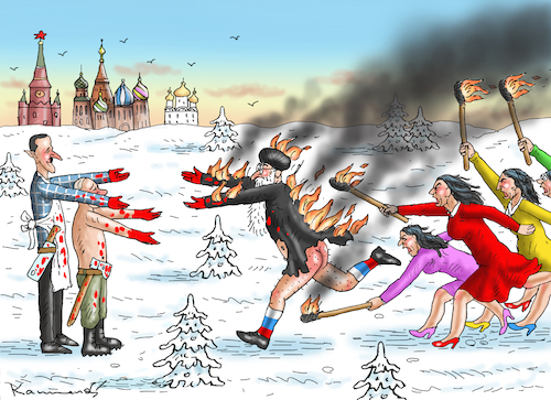 Cartoon: PROTESTE IM IRAN (medium) by marian kamensky tagged proteste,im,iran,proteste,im,iran