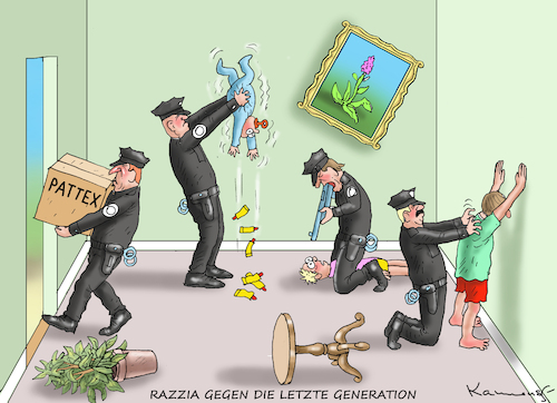 Cartoon: RAZZIA GEGEN DIE LETZTE GENERATI (medium) by marian kamensky tagged razzia,gegen,die,letzte,generation,razzia,gegen,die,letzte,generation