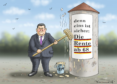 Cartoon: RENTENHEILSBRINGER HEIL BLÜM (medium) by marian kamensky tagged rentenheilsbringer,heil,blüm,rentenheilsbringer,heil,blüm