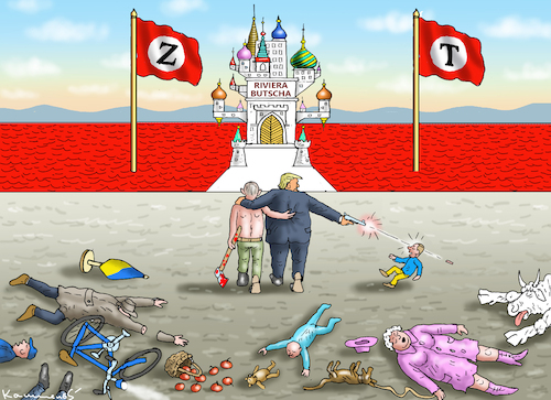 Cartoon: RIVIERA BUTSCHA (medium) by marian kamensky tagged musk,trump,zuckerberg,bezos,felon,and,elon,in,panama,zölle,diktator,selenskyj,putin,ukraine,usa,musk,trump,zuckerberg,bezos,felon,and,elon,in,panama,zölle,diktator,selenskyj,putin,ukraine,usa