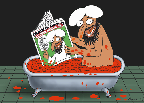 Cartoon: Scharia Charlie Hebdo (medium) by marian kamensky tagged hebdo,charlie,scharia,scharia,charlie,hebdo