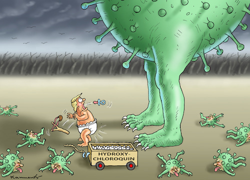 Cartoon: SELBSTERNANNTER ARTZT TRUMP (medium) by marian kamensky tagged coronavirus,epidemie,gesundheit,panik,stillegung,trump,pandemie,coronavirus,epidemie,gesundheit,panik,stillegung,trump,pandemie
