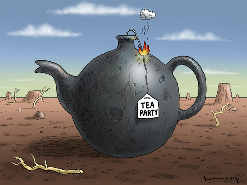Cartoon: Teebombe (medium) by marian kamensky tagged haushaltsdefizit,usa,tea,party,obama,care,republikaner,staatspleite,usa,haushaltsdefizit,tea,party,obama,care,republikaner,staatspleite