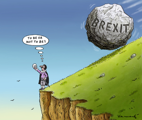 Cartoon: TO BE OR NOT TO BE (medium) by marian kamensky tagged cameron,brexit,eu,joe,cox,ukip,nationalismus,to,be,cameron,brexit,eu,joe,cox,ukip,nationalismus