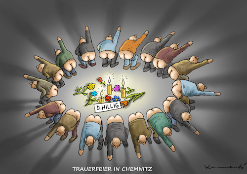 Cartoon: TRAUERFEIER IN CHEMNITZ (medium) by marian kamensky tagged chemnitz,lynchjustiz,rchtsradikale,proteste,sachsen,daniel,hillig,chemnitz,lynchjustiz,rchtsradikale,proteste,sachsen,daniel,hillig