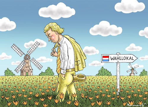 Cartoon: TRAURIGER GEERT WILDERS (medium) by marian kamensky tagged geert,wilders,hollandwahlen,geert,wilders,hollandwahlen