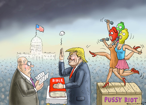 Cartoon: TRUMPS INAUGURATION (medium) by marian kamensky tagged trumps,inauguration,trumps,inauguration