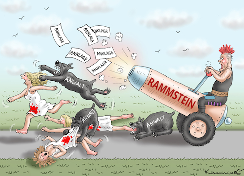 Cartoon: ÜBER-GOTT RAMMSTEIN (medium) by marian kamensky tagged rammstein,till,lindemann,row,zero,system,rammstein,till,lindemann,row,zero,system