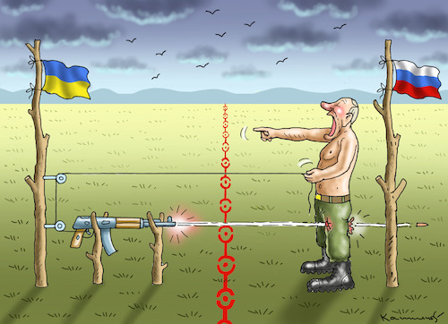 Cartoon: ÜBERFALL AUF RUSSLAND 2 (medium) by marian kamensky tagged putins,bescherung,ukraine,provokation,nato,osterweiterung,putins,bescherung,ukraine,provokation,nato,osterweiterung
