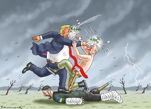 Cartoon: UKRAINE FRIEDENSGESPRÄCHE (medium) by marian kamensky tagged musk,trump,zuckerberg,bezos,felon,and,elon,in,panama,zölle,diktator,selenskyj,putin,ukraine,usa,musk,trump,zuckerberg,bezos,felon,and,elon,in,panama,zölle,diktator,selenskyj,putin,ukraine,usa