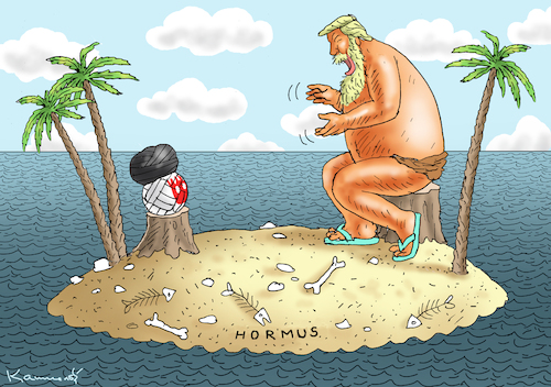 Cartoon: VERSCHOLLEN AM HORMUZ (medium) by marian kamensky tagged verschollen,am,hormuz,iran,verschollen,am,hormuz,iran