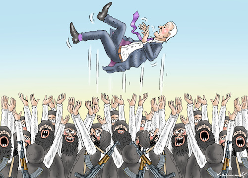 Cartoon: VIVA JOE BIDEN! (medium) by marian kamensky tagged afghanische,armee,gegen,taliban,afghanische,armee,gegen,taliban