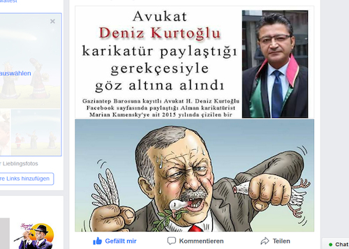Cartoon: Wegen meiner Karikatur verhaftet (medium) by marian kamensky tagged erdogans,operation,olivenzweig,syrien,kurden,erdogans,operation,olivenzweig,syrien,kurden