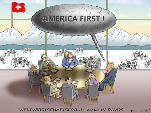 Cartoon: Weltwirtschaftsforum in Davos (medium) by marian kamensky tagged weltwirtschaftsforum,in,davos,america,first,weltwirtschaftsforum,in,davos,america,first