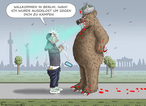 Cartoon: WIE IWAN FERTIG GEMACHT WIRD (medium) by marian kamensky tagged wehrfienst,losverfahren,russland,wehrfienst,losverfahren,russland